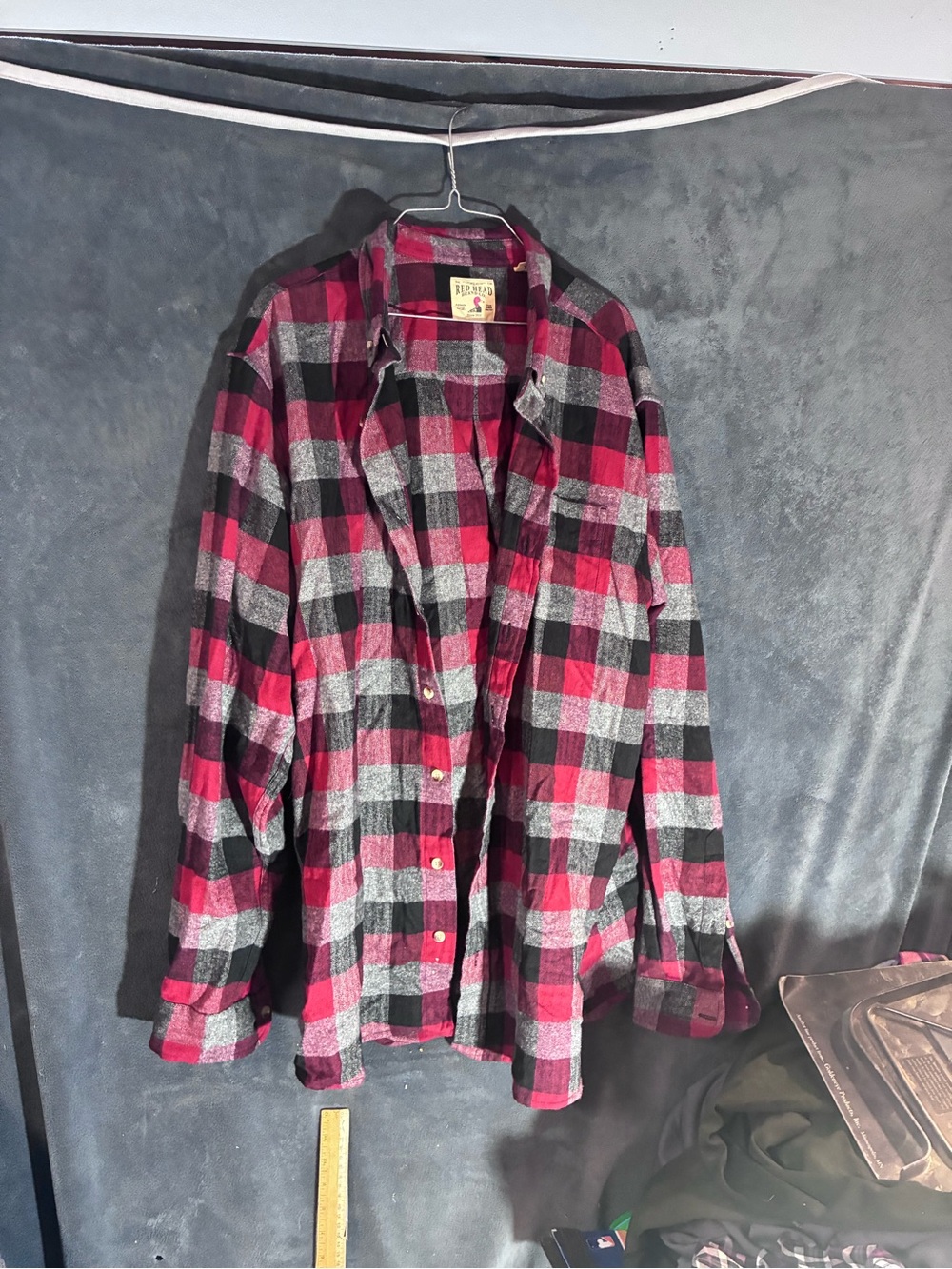 RedHead Red, Black & Gray Plaid Button-Down Shirt